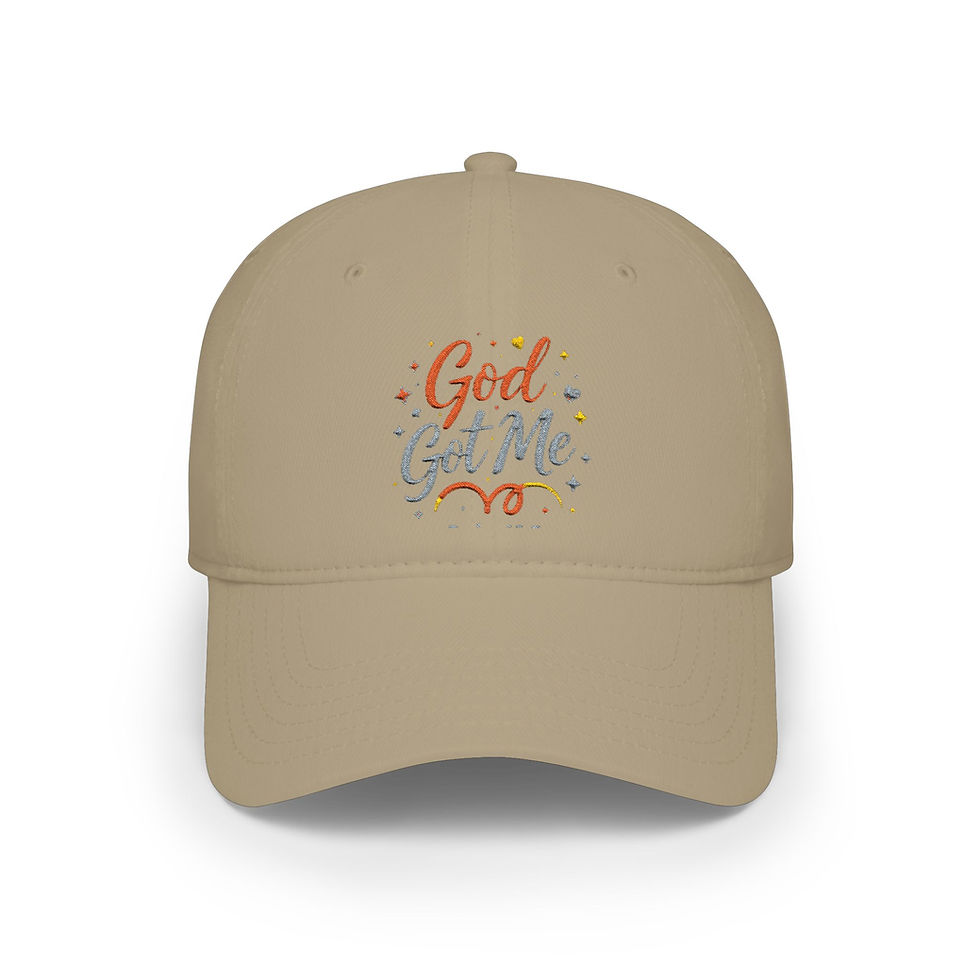 Thumbnail: Low Profile Baseball Cap  God Got Me Inspirational Red Hat