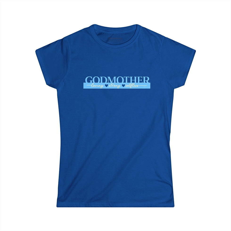 Thumbnail: Godmother Tee — Light Blue 'GODMOTHER' Script Women's T-Shirt