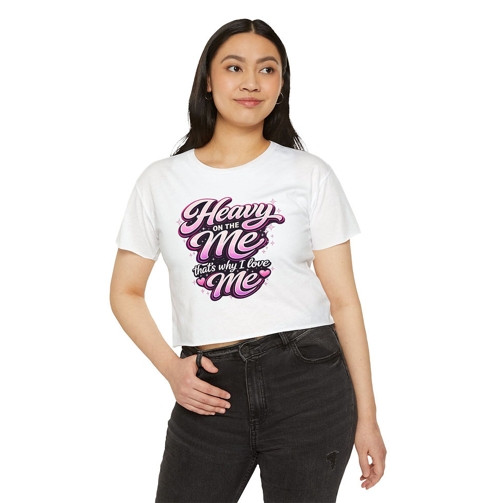 Thumbnail: Crop Top — "Heavy on the Me" Feminist Self-Love Festival Crop Top