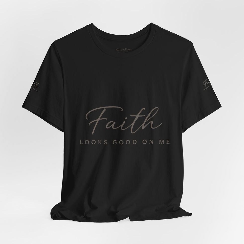Thumbnail: Faith Looks Good On Me tee | Christian scripture typography shirt
