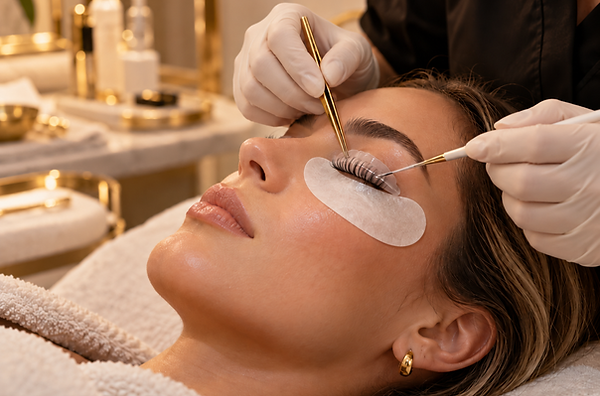 Professional lash lift treatment with natural eyelash curling at Nail Bar Ottawa in Little Italy