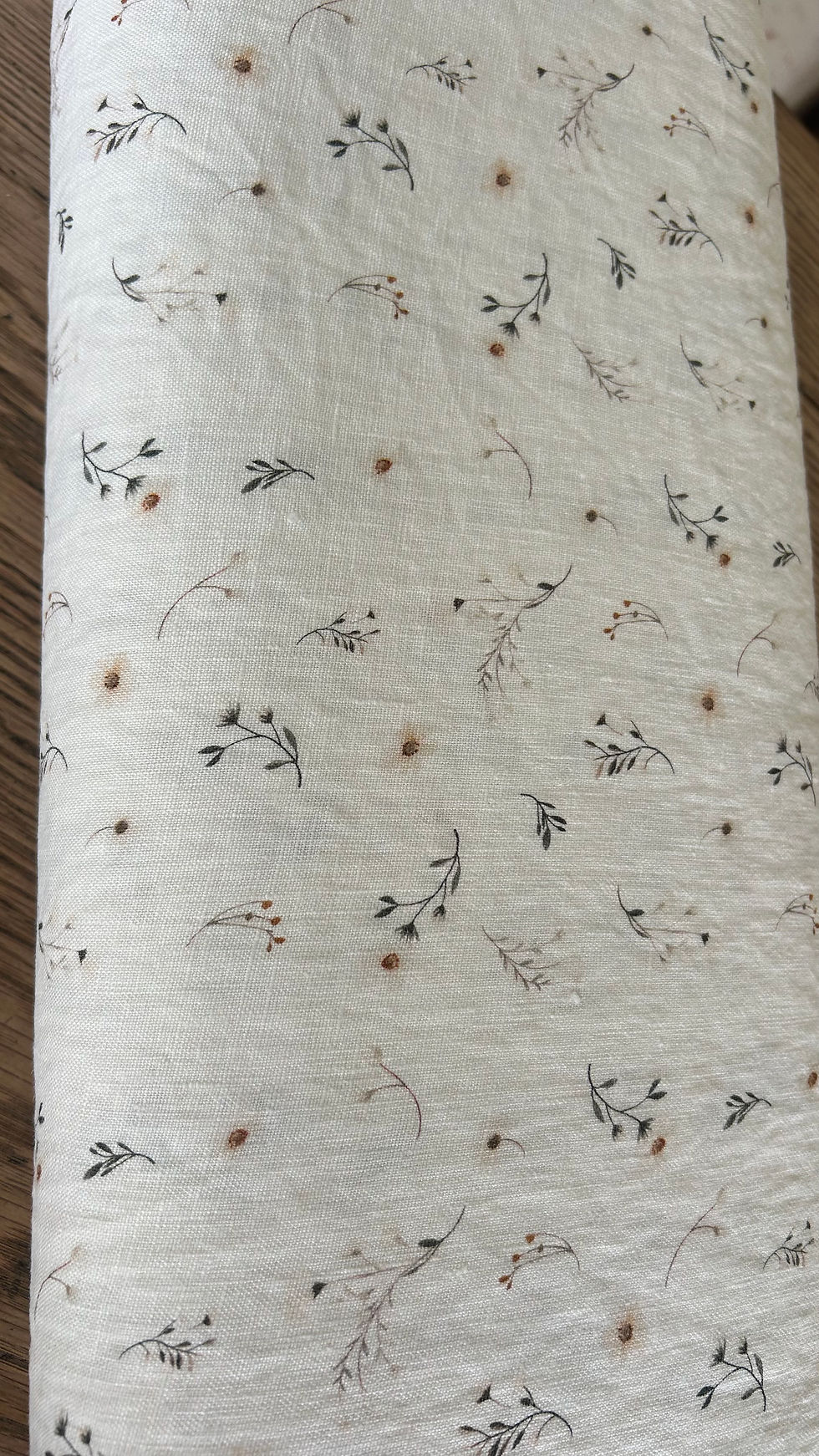 Thumbnail: Whispering Leaves 100% stone washed linen (sold by half yards)
