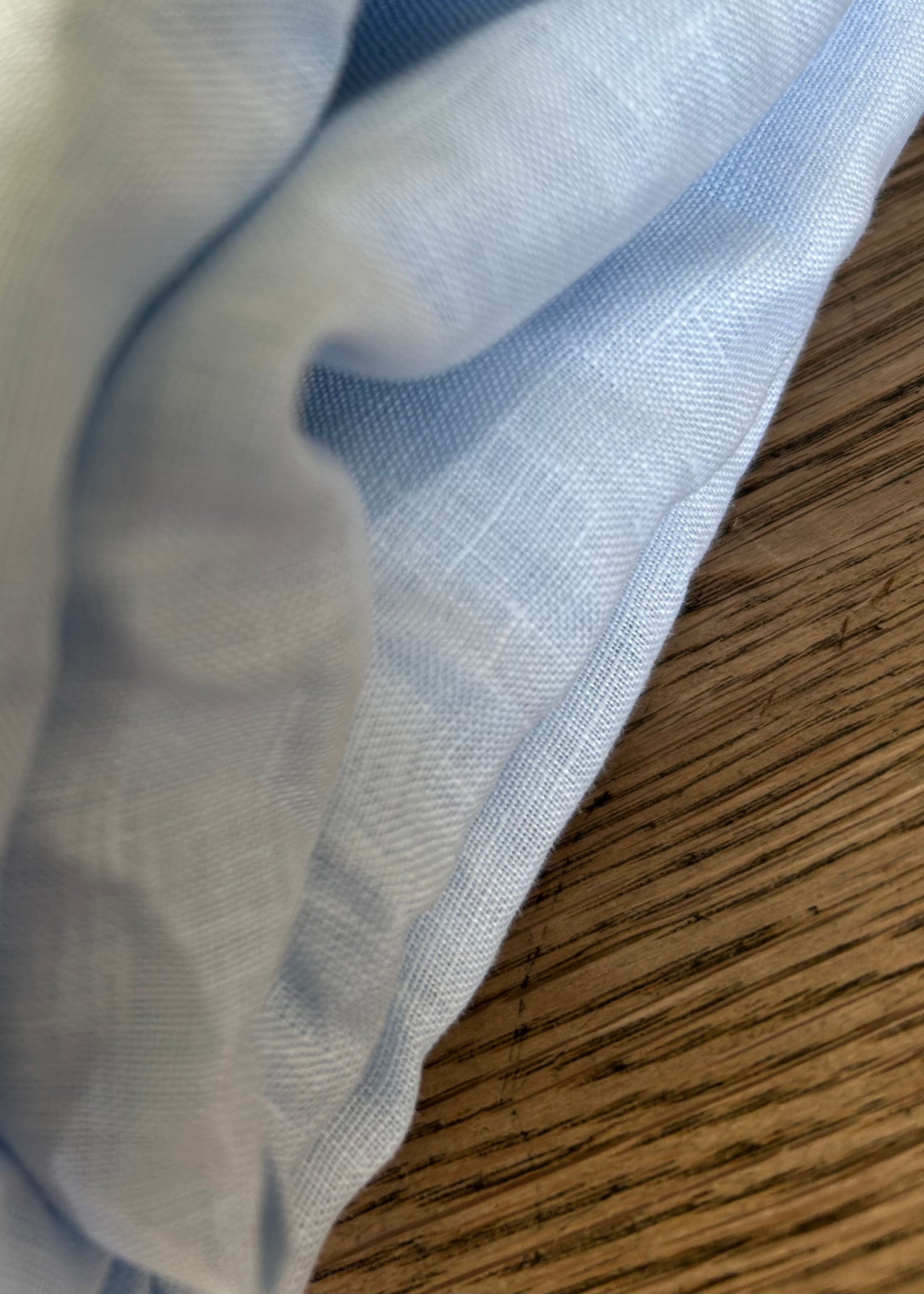 100% Linen Light Cornflower Blue