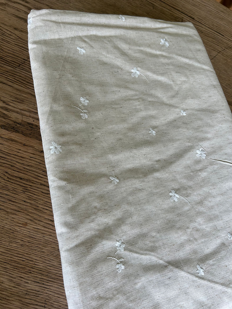 Thumbnail: Linen Blend Light Tan with Embroidery 
