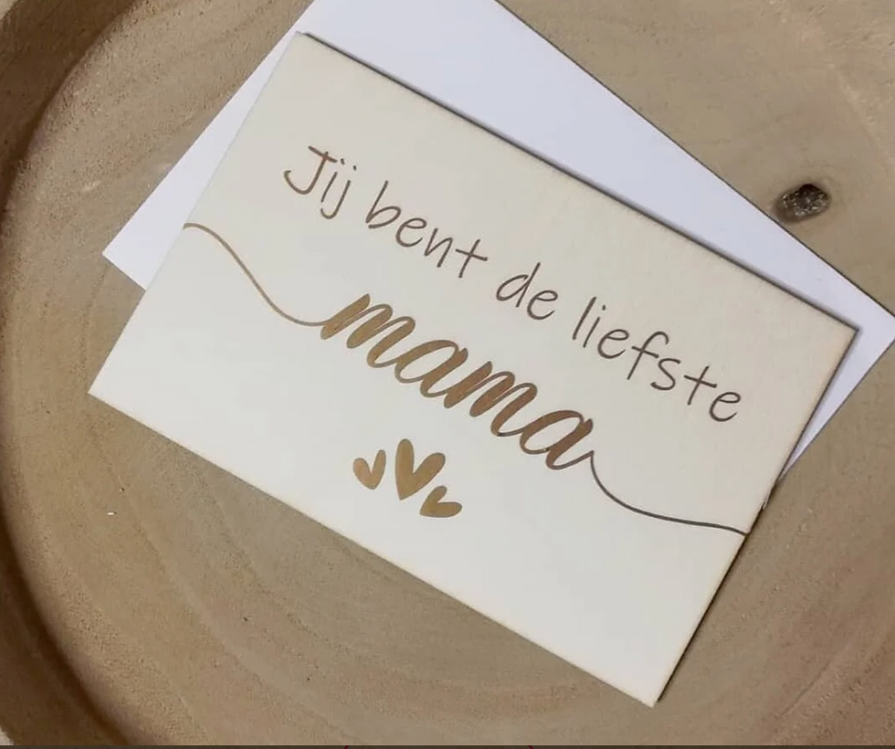 Houten kaartje