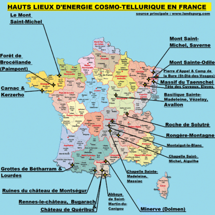 Hauts lieux d'énergie en France