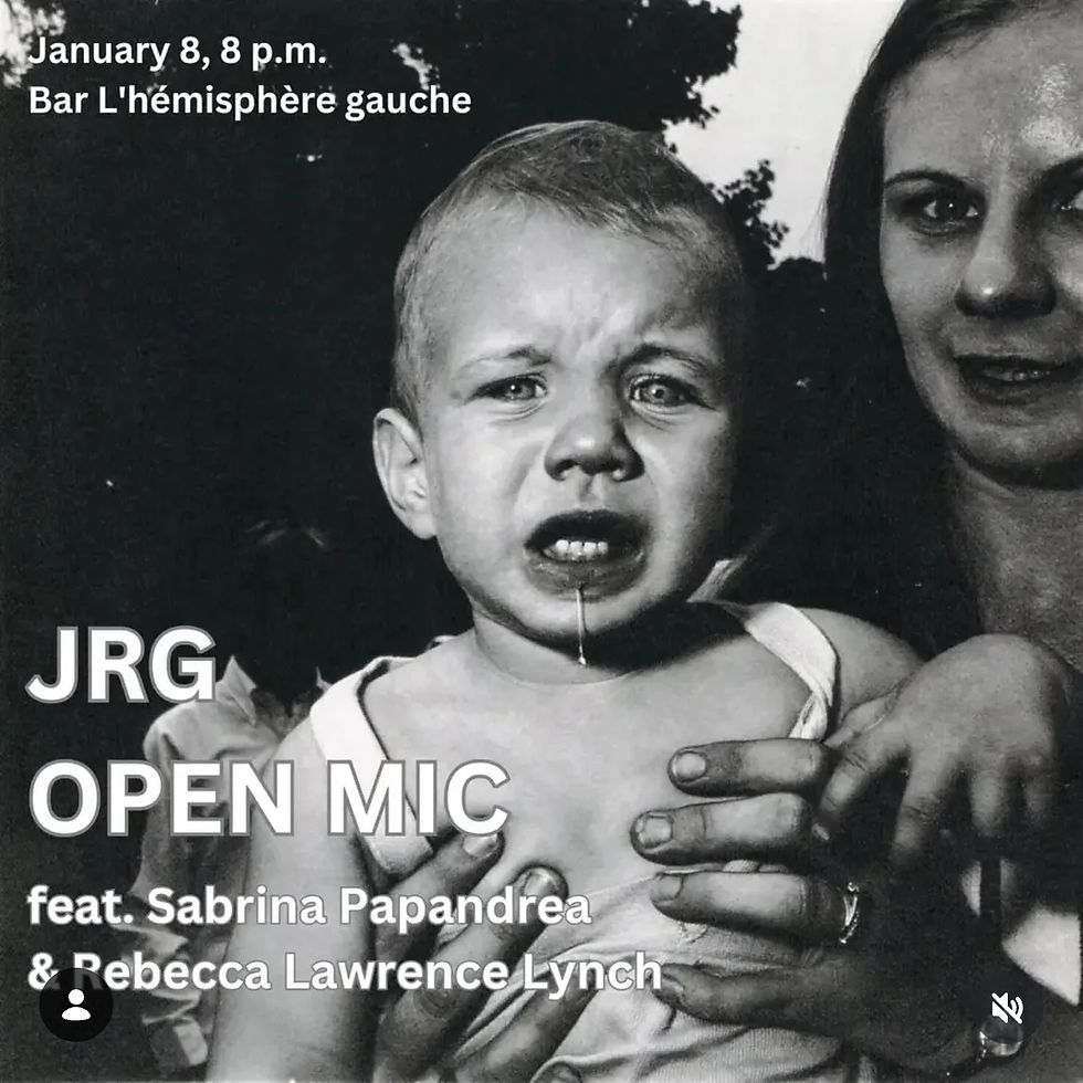 JRG "Again? Again!" Literary Open Mic, feat. Sabrina Papandrea & Rebecca Lawrence Lynch