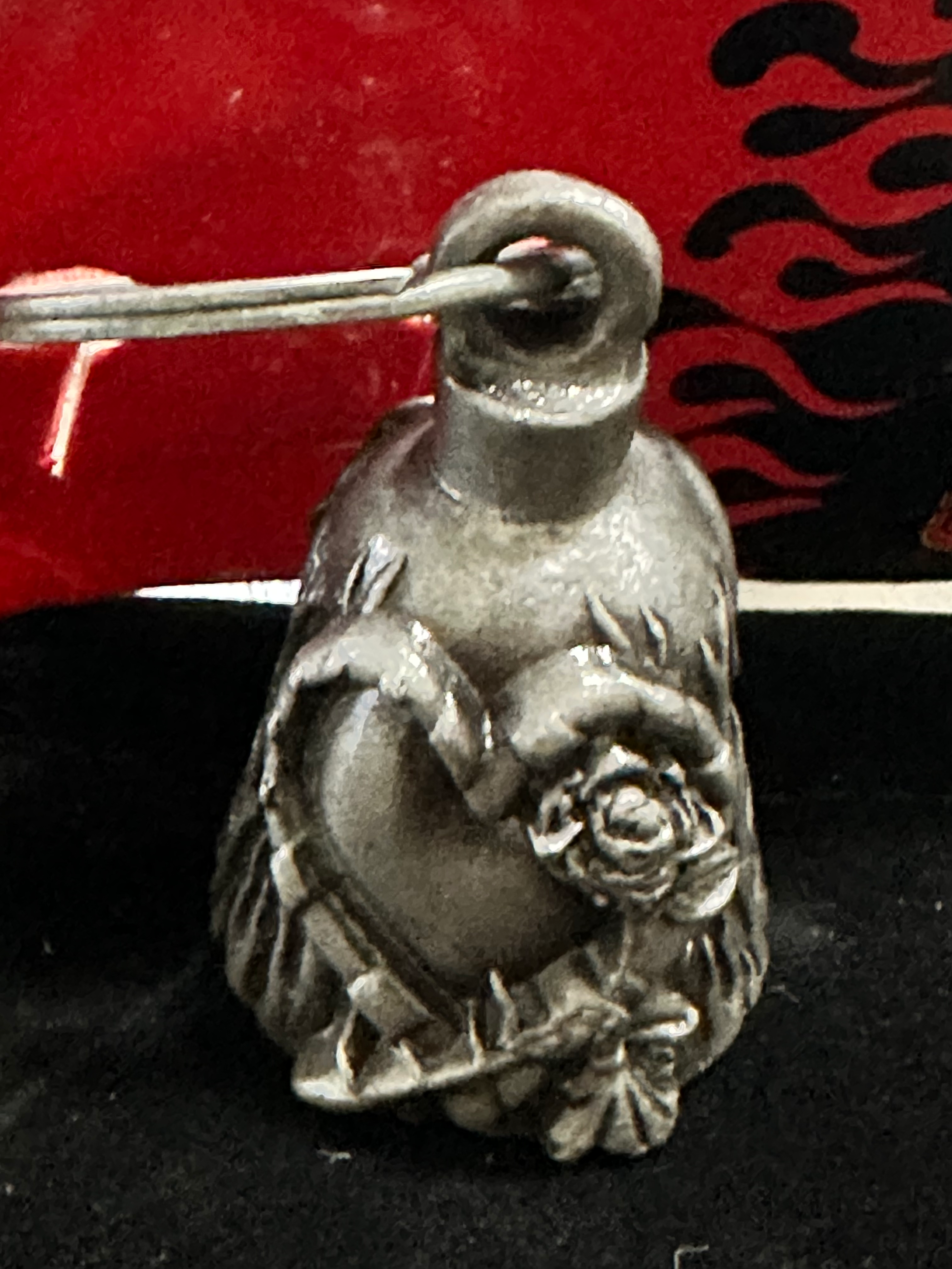 Bell Heart Rose Silver