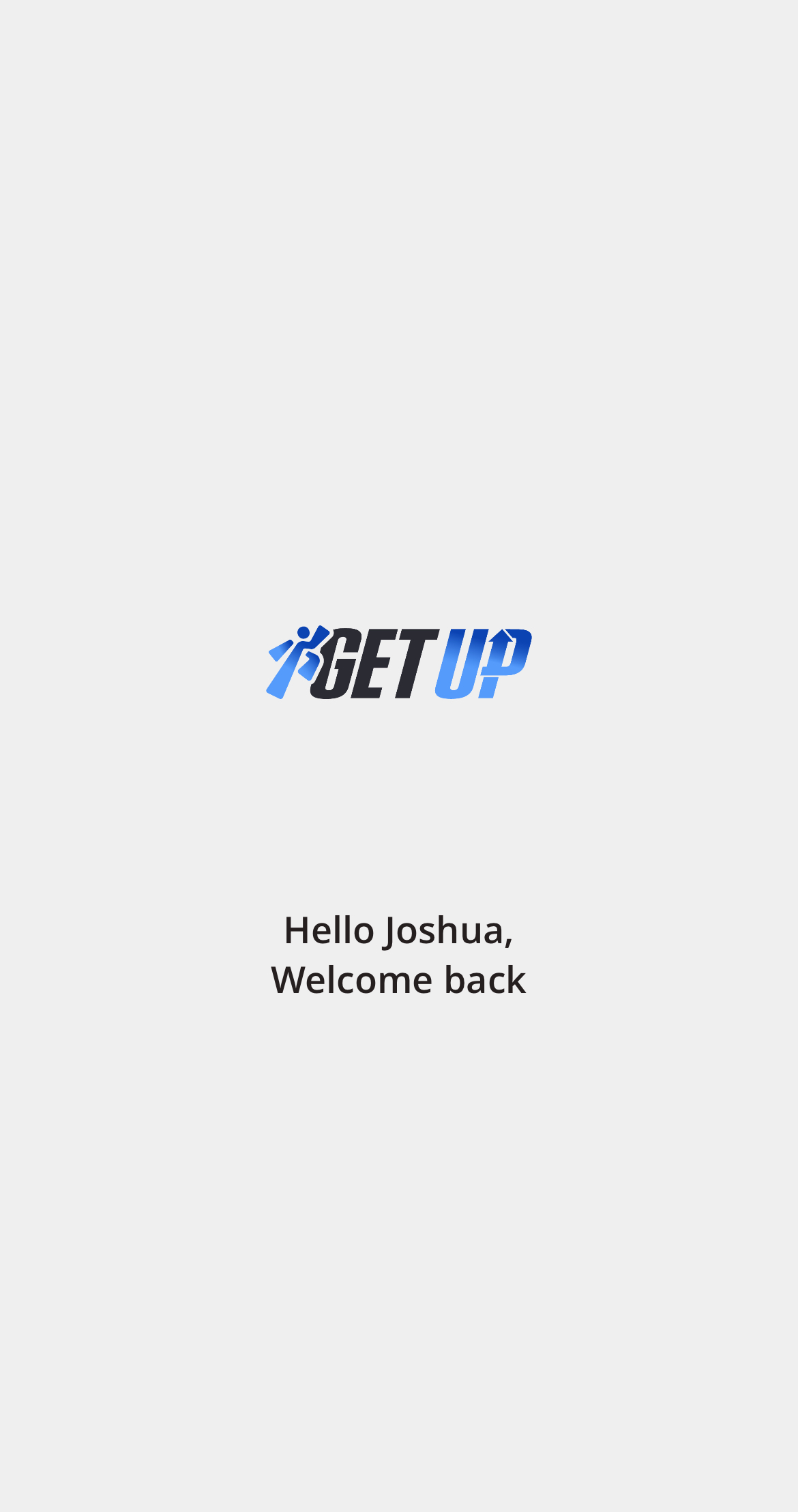 GetUP app home screen