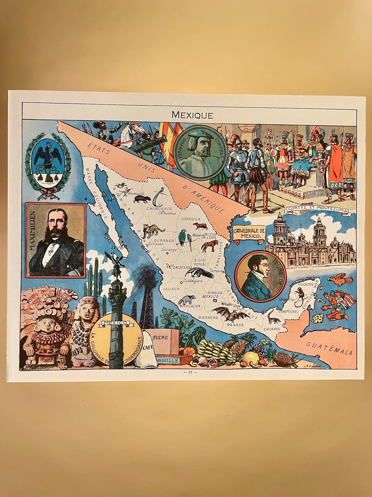 Carte illustrée sur le Mexique