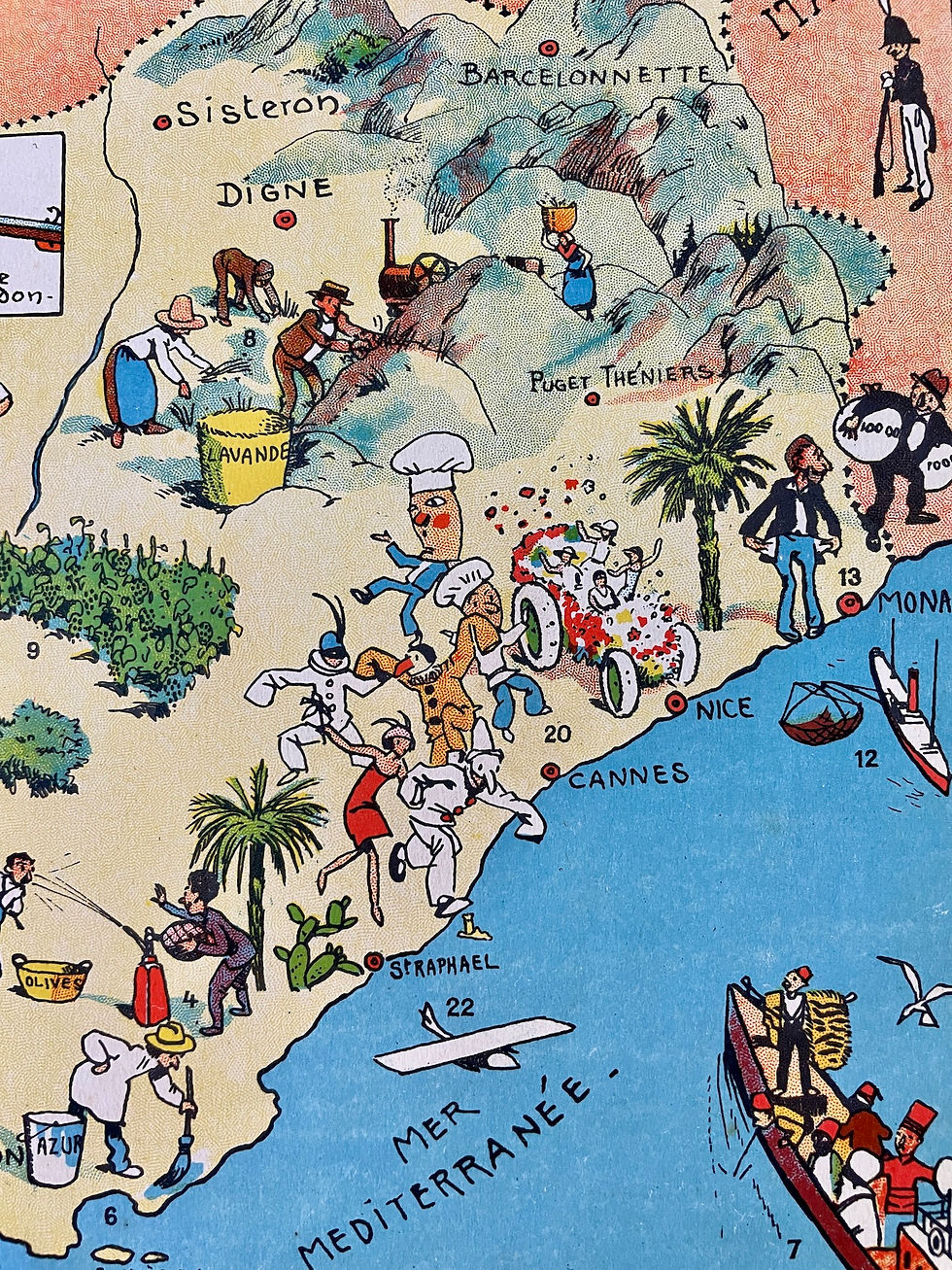 Miniature : Ancienne carte illustrée de la Provence