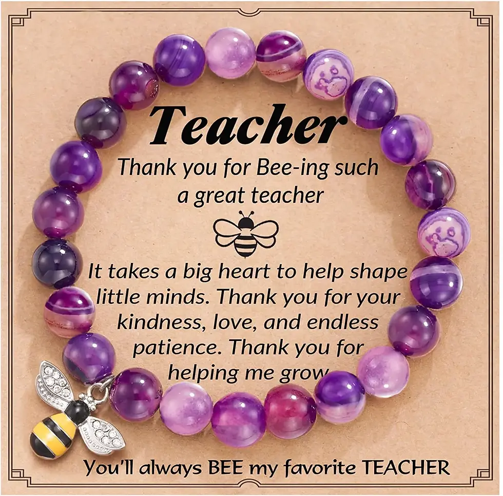 Thumbnail: Bee Pendant Bracelet Teacher's Day Birthday Christmas Gift With Card
