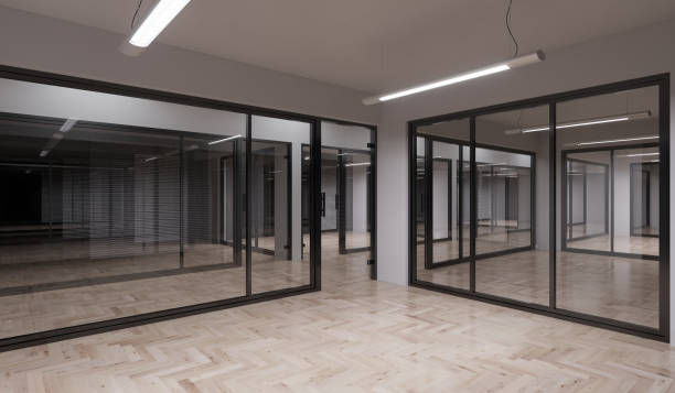Cloisons Vitrées,
pour des bureaux.

- Acier peinture epoxy RAL 9005
- Verres silences