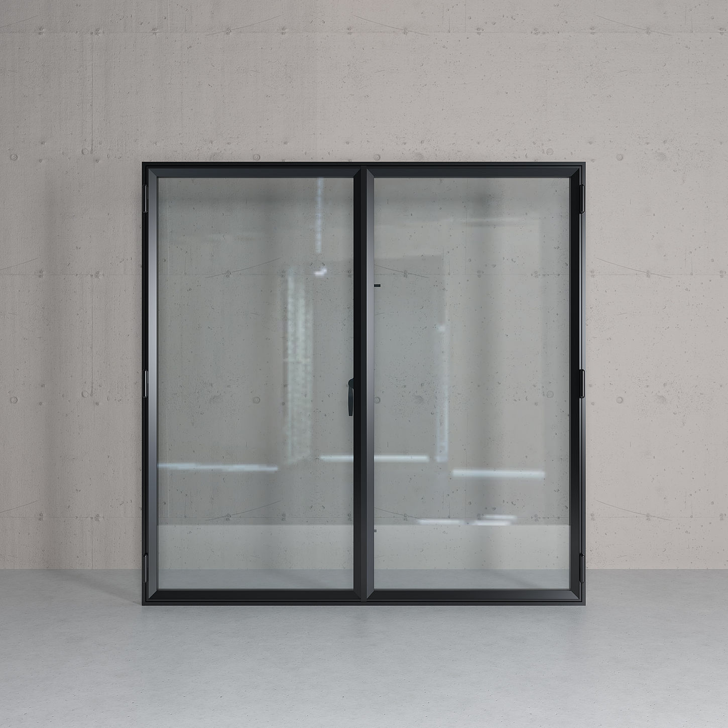 Black frame sliding glass doors