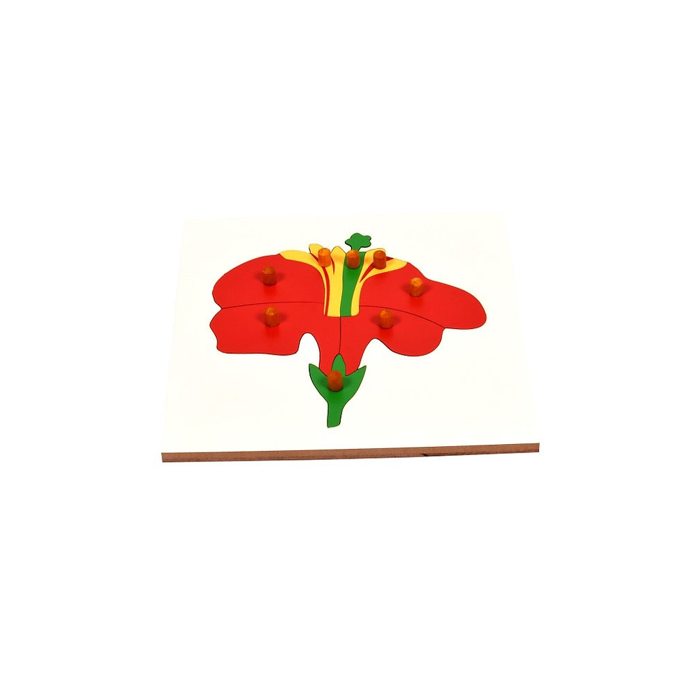 Montessori flower puzzle with colorful pieces designed to enhance children's cognitive and fine motor skills