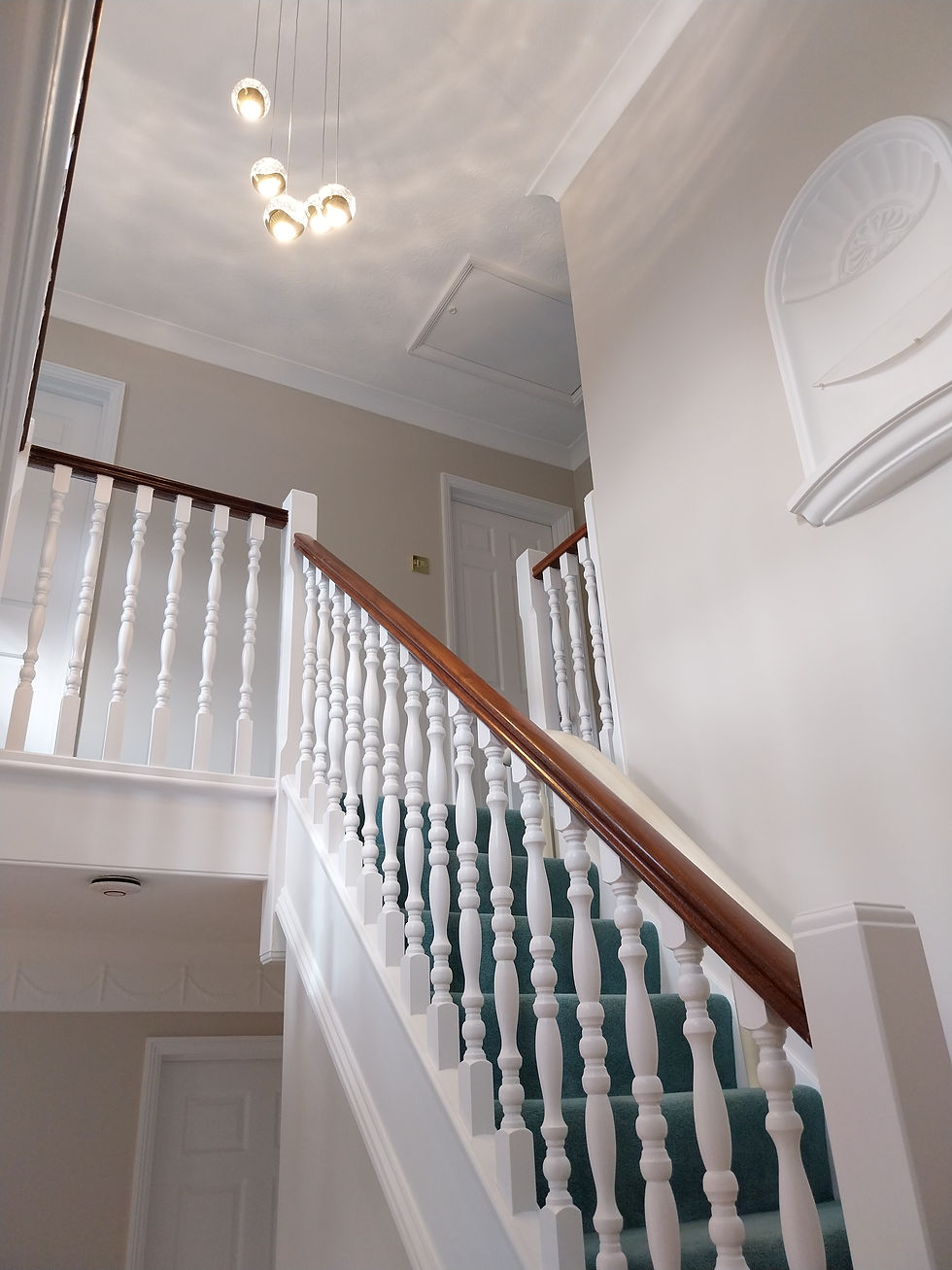 Staircase decorated in Sevenoaks by Superior Property Care