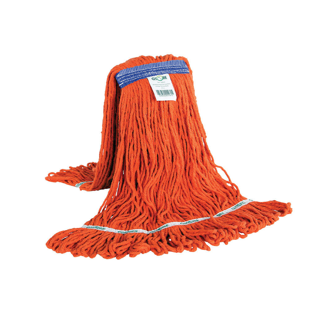Syn-Pro® Synthetic Narrow Band Wet Orange Looped End Mop - 16 Oz / Orange
