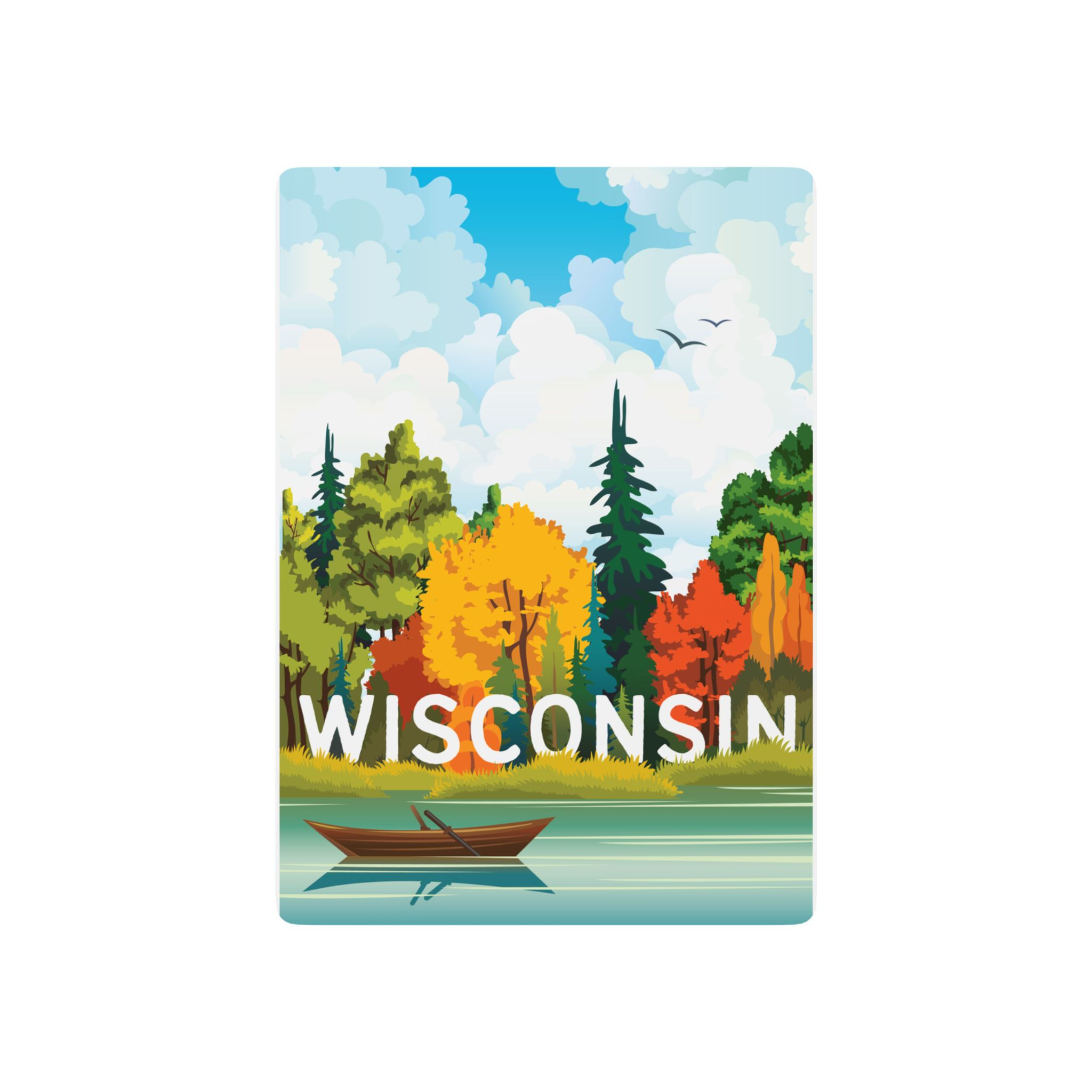 Wisconsin Autumn Lake Playing Cards