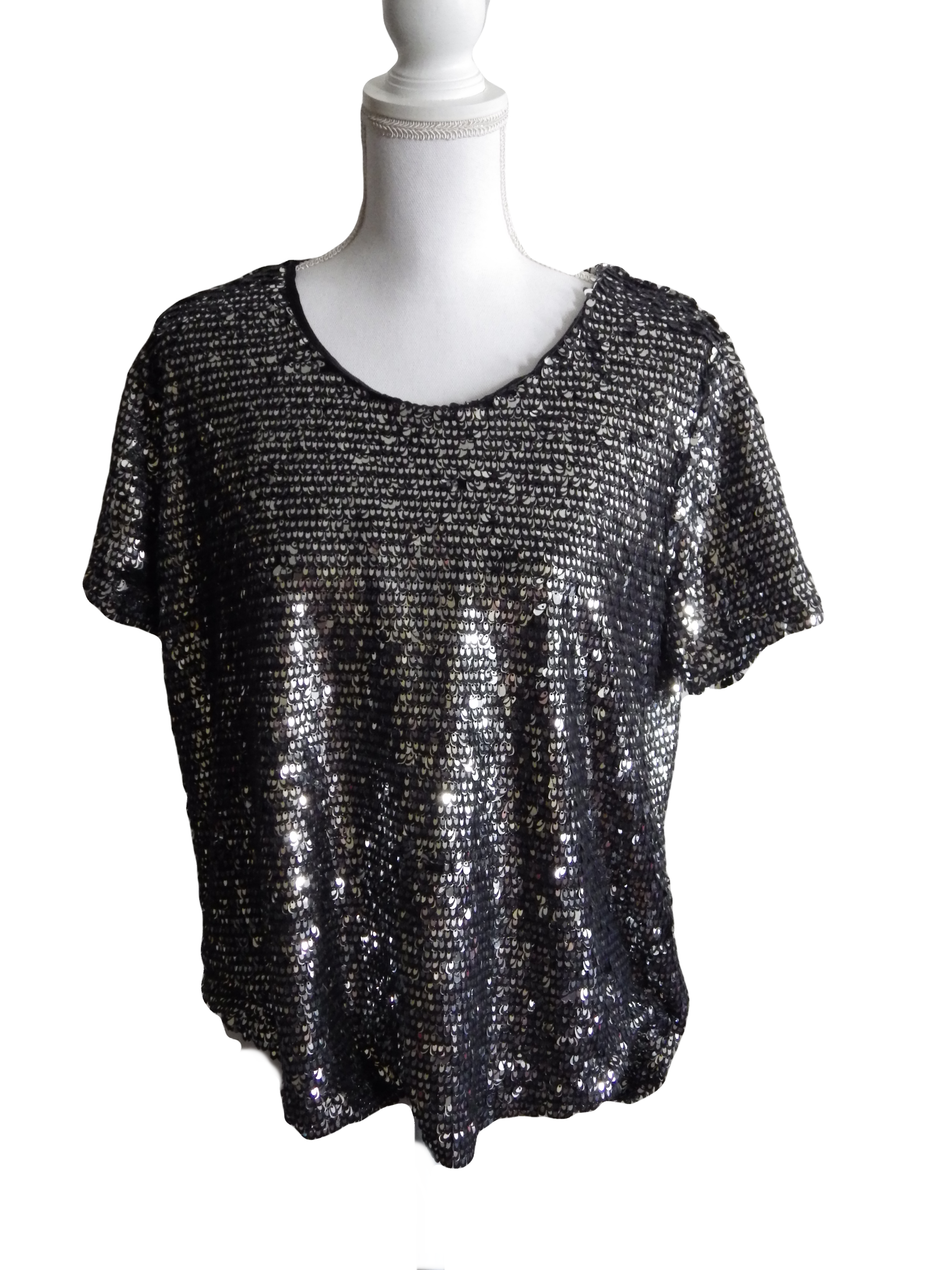 Top à sequins argentés taille M/L