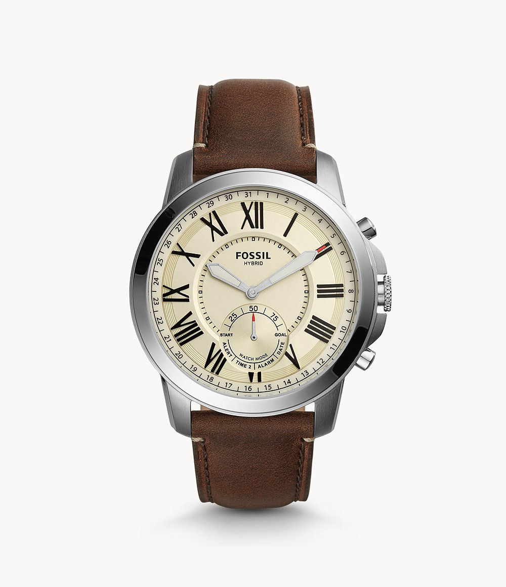 นาฬิกา FOSSIL HYBRID SMARTWATCH - GRANT DARK BROWN LEATHER FTW1118P