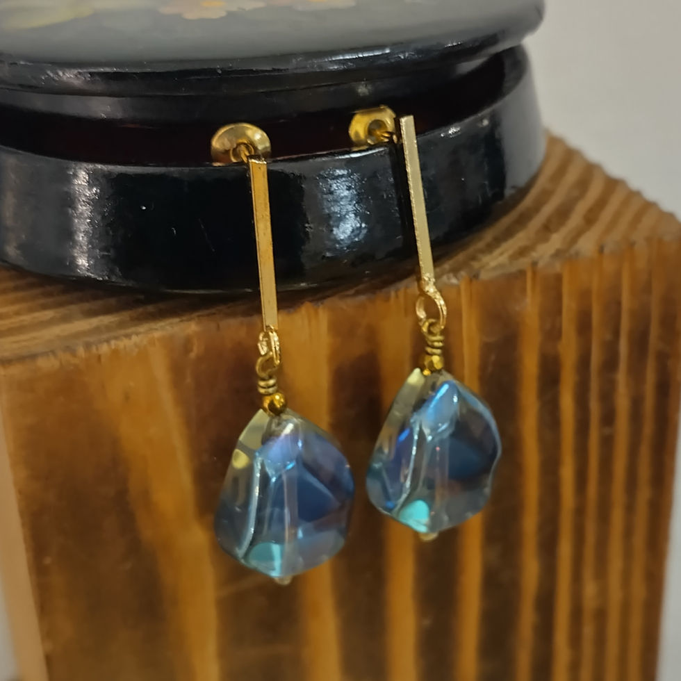 Thumbnail: Pebble earrings. Brass and Glass