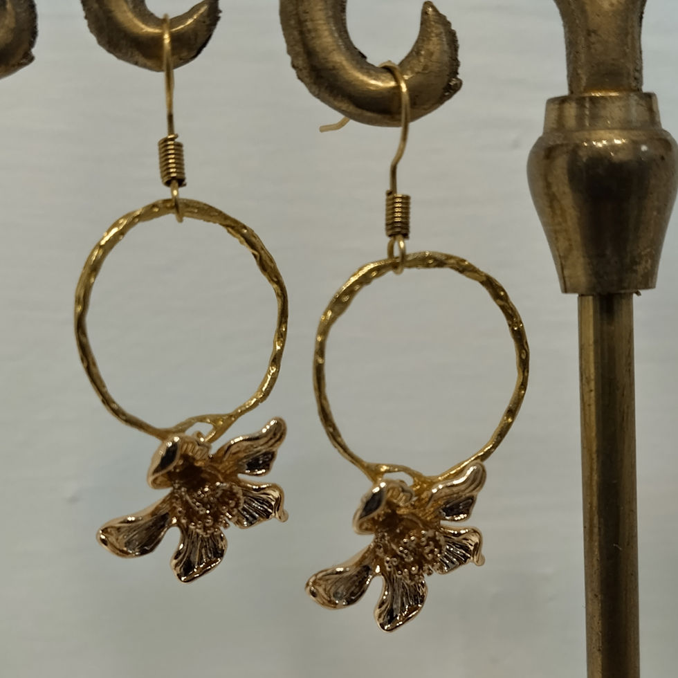 Thumbnail: Flower earrings. Brass