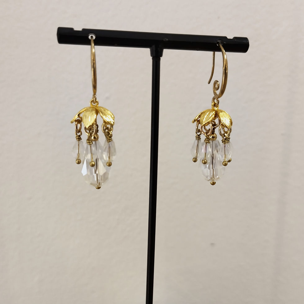 Thumbnail: Umbrella for a Fairy earrings. Brass