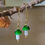 Thumbnail: Mini Mushroom Earrings. Brass and Glass