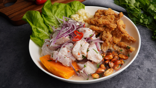 Ceviche with Fried Squid