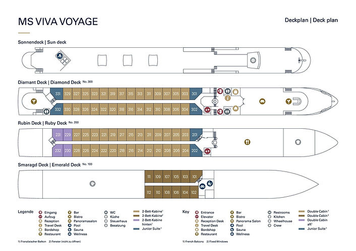 Deckplan Viva Voyage © Viva Cruises
