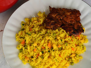 Arroz a la Jardinera Peruano | Arroz con Pollo Frito