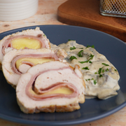 Easy Pollo Enrollado in Mushroom Sauce Recipe