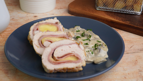 Easy Pollo Enrollado in Mushroom Sauce Recipe