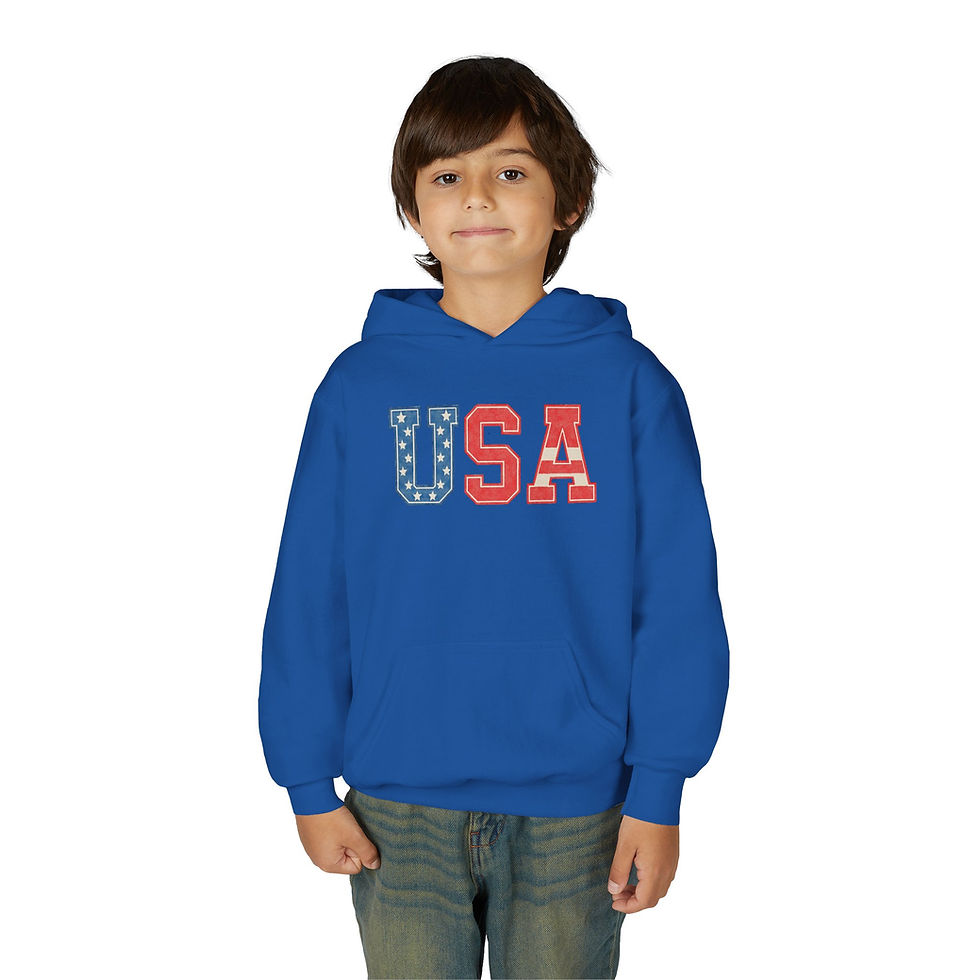 Thumbnail: USA Themed Youth Hooded Sweatshirt
