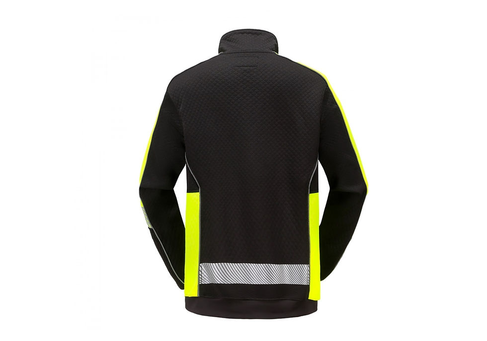 Thumbnail: Warm zip through Fleece sweater Pesso FL06, Black Yellow