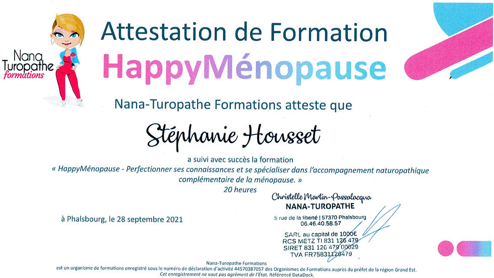 Certificat Ménopause