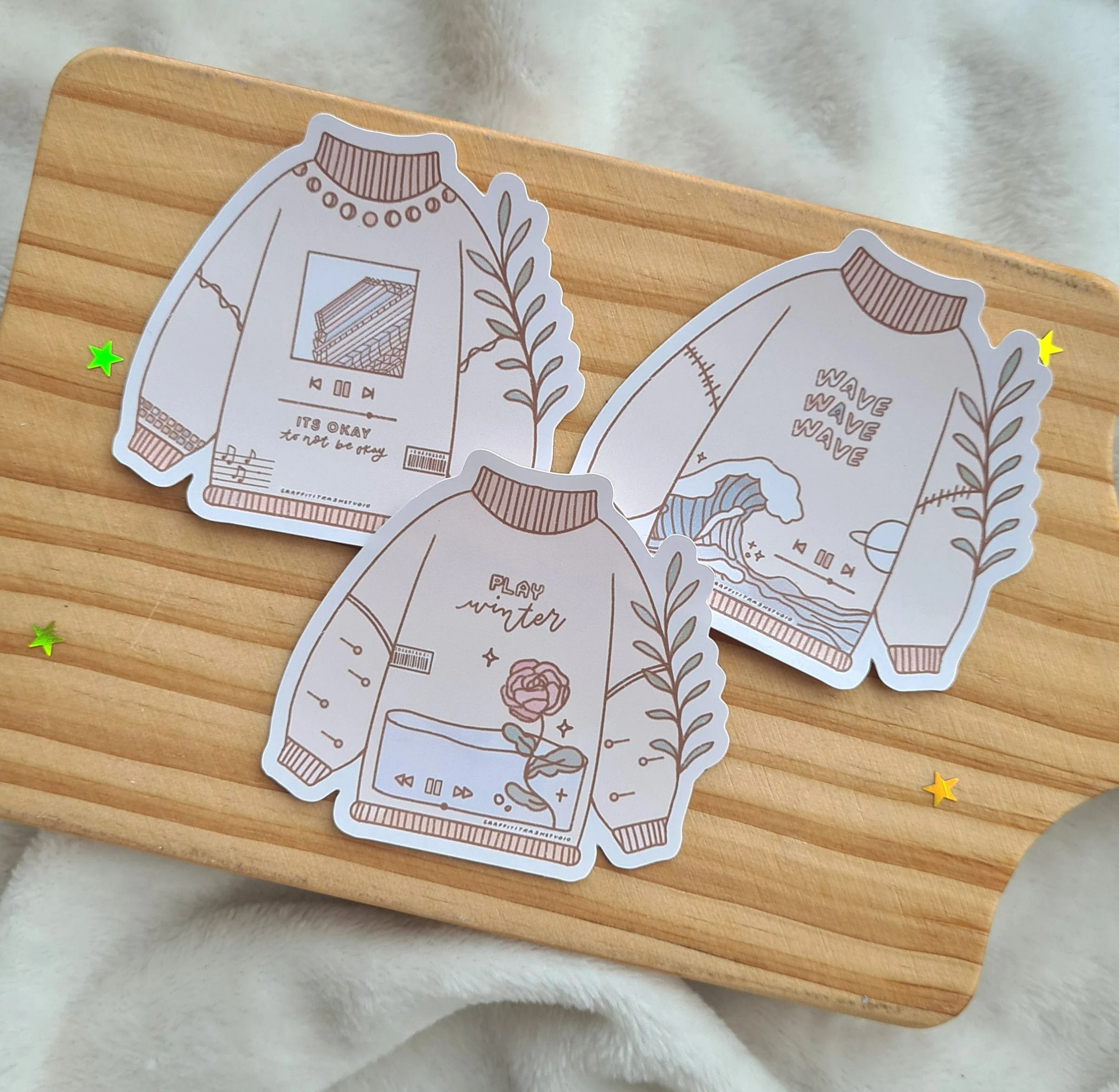 3x Pack Sweater Stickers / 100% Waterproof