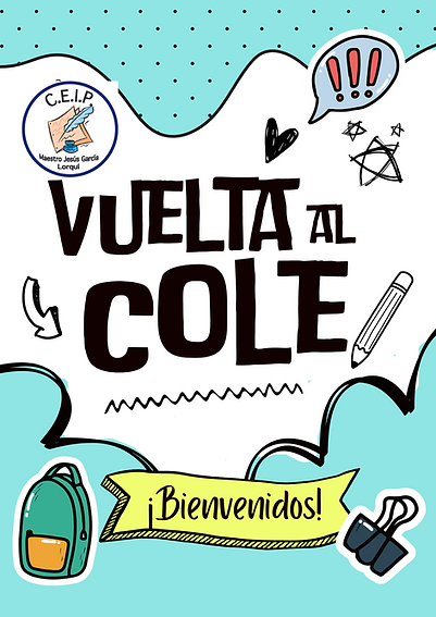 Poster Bienvenidos Vuelta al Cole Dibujado Doodle Infantil Turquesa.png