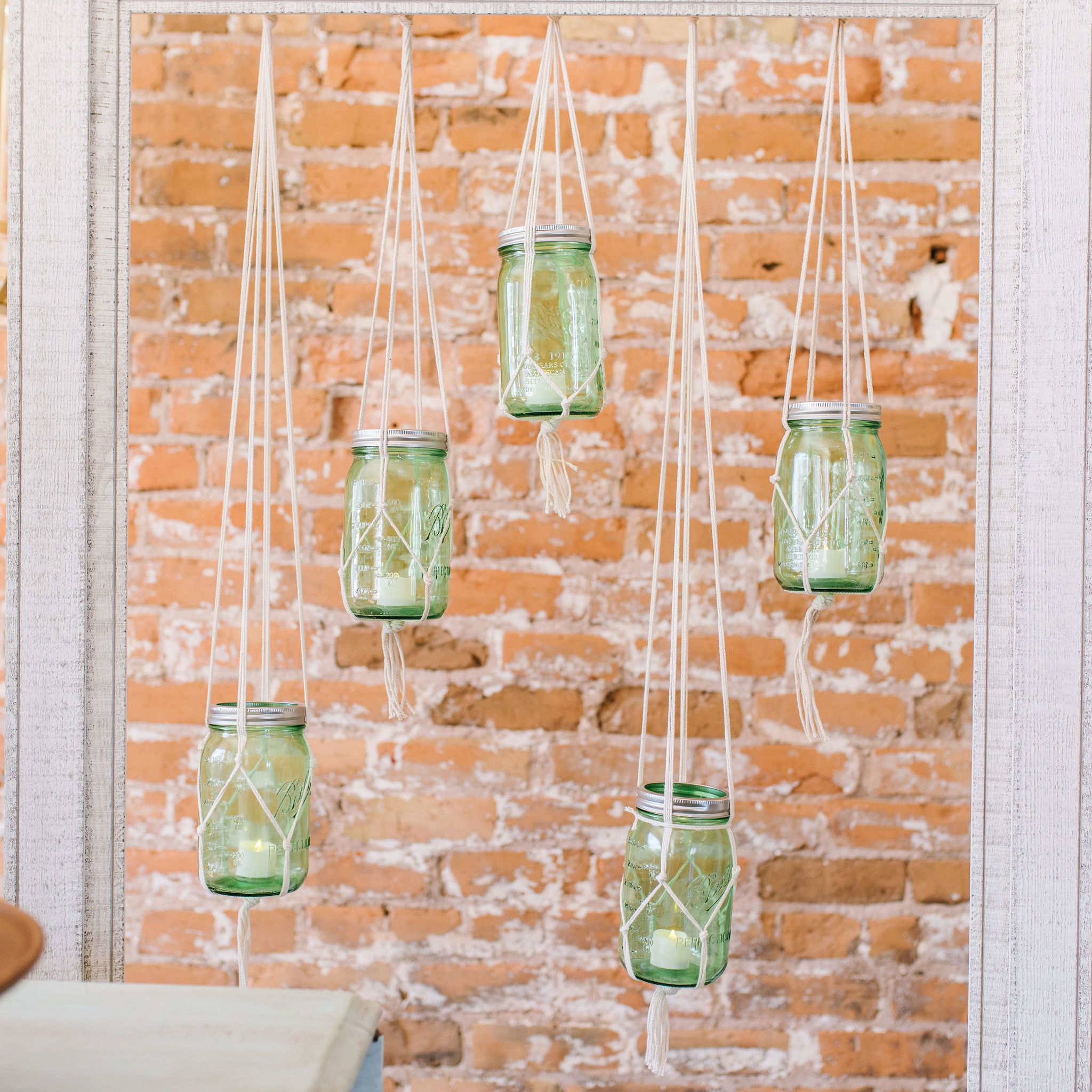 Mason Jar Macrame Candle holders