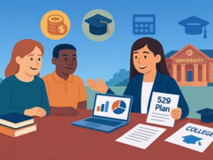 RIA advisor discussing strategies to help clients plan their child's college education