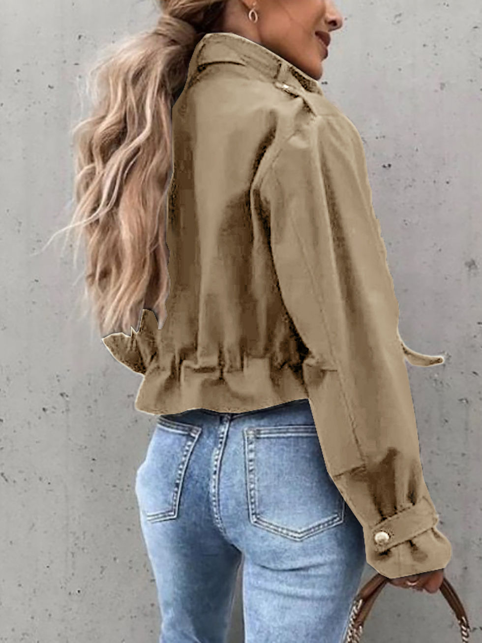 Thumbnail: 2026 New Arrival Women's Anorak Jacket Long Sleeve Button Down Crop Top with Adj