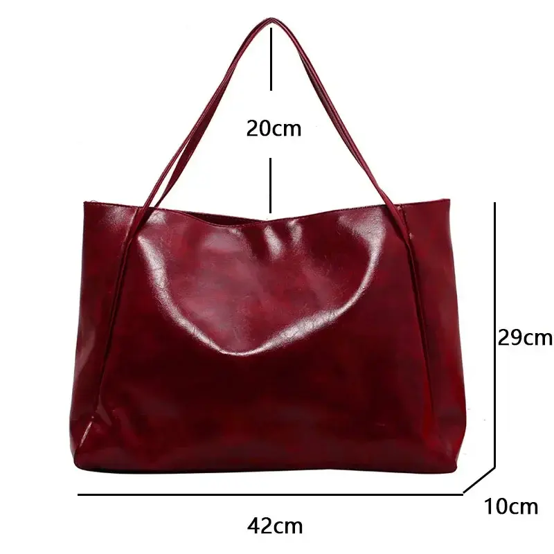 Thumbnail: Women Tote Bag Fashion Underarm Pouch Large Capacity Soft Pu Leather Shoulder Ba