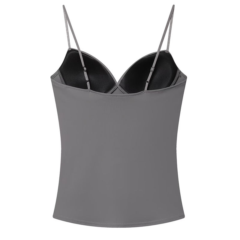 Thumbnail: HXAO Sleeveless Crop Tops For Woman Corset Camisole Brown Top Women Bodycon Back