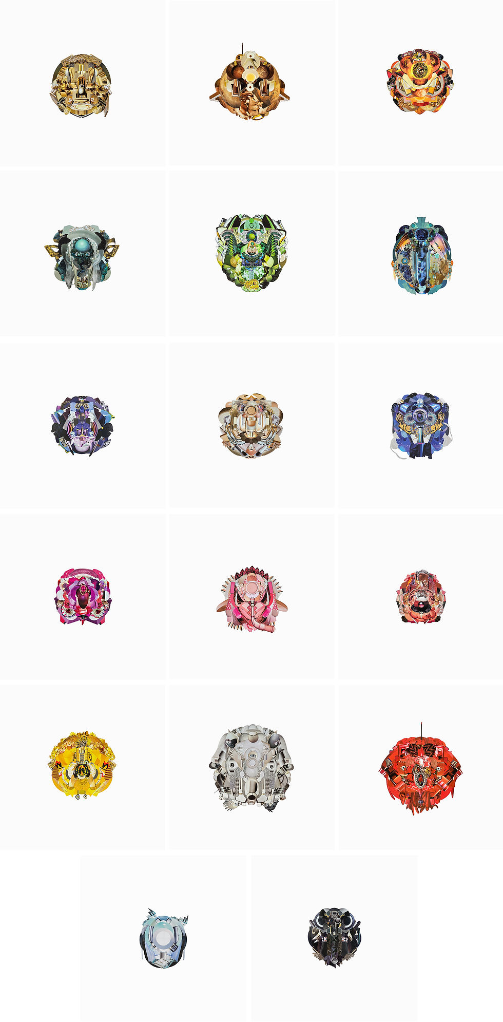 Xenestela Set I, 2019 From The Series Xenestela Assembly made with paper cutouts from magazines on cotton paper.