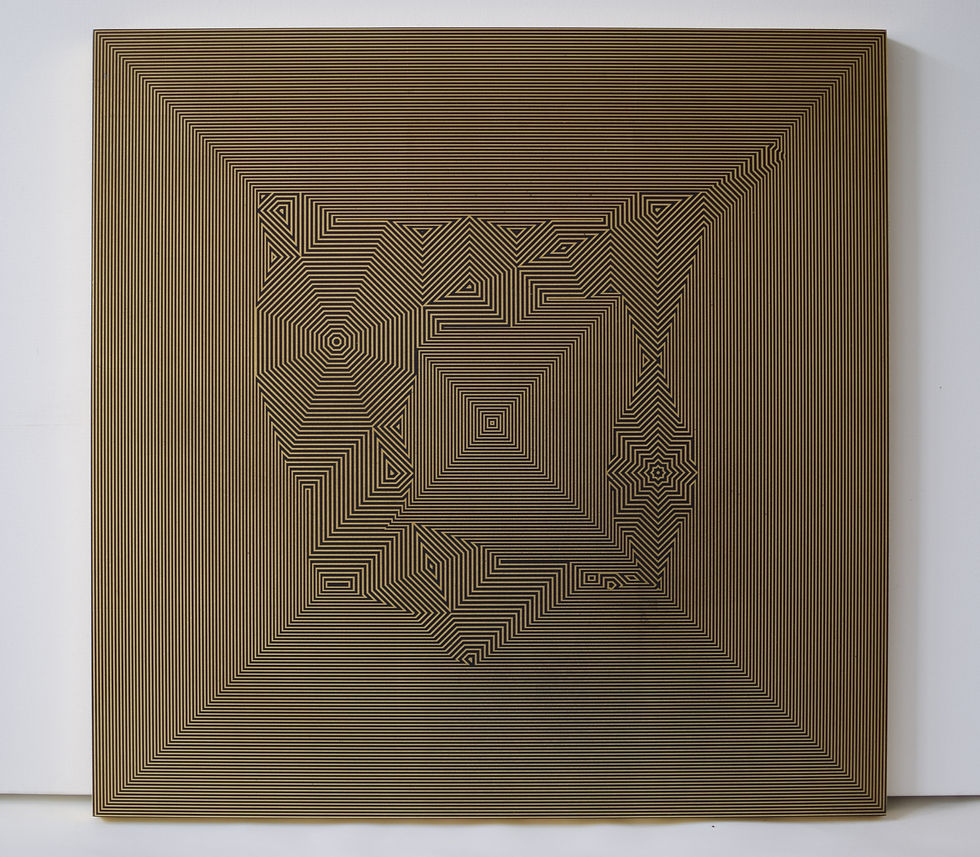 Thumbnail: Francisco Larios_abstract art_wall scuplture_Gold lief contemporary painting