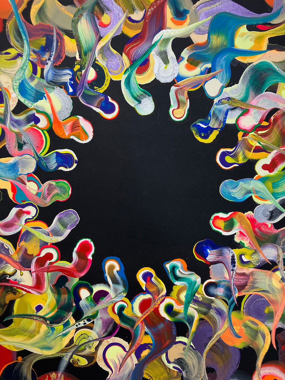Thumbnail: Yunior Marino Abstract Acrylic paint on canvas contemporary geometric