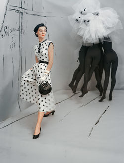 Dress By Mollie Parnis, Background by Marcel Vertes, 1953