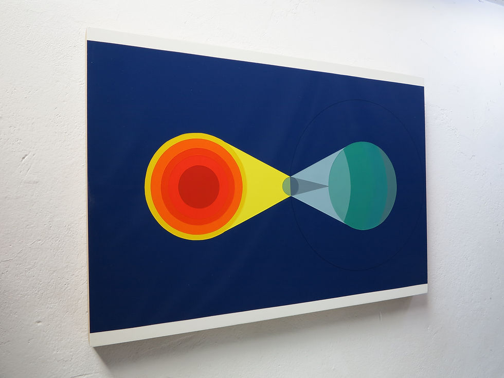 Fredy Saul Serrano Mixed Media Contemporary abstract painting geometric colors