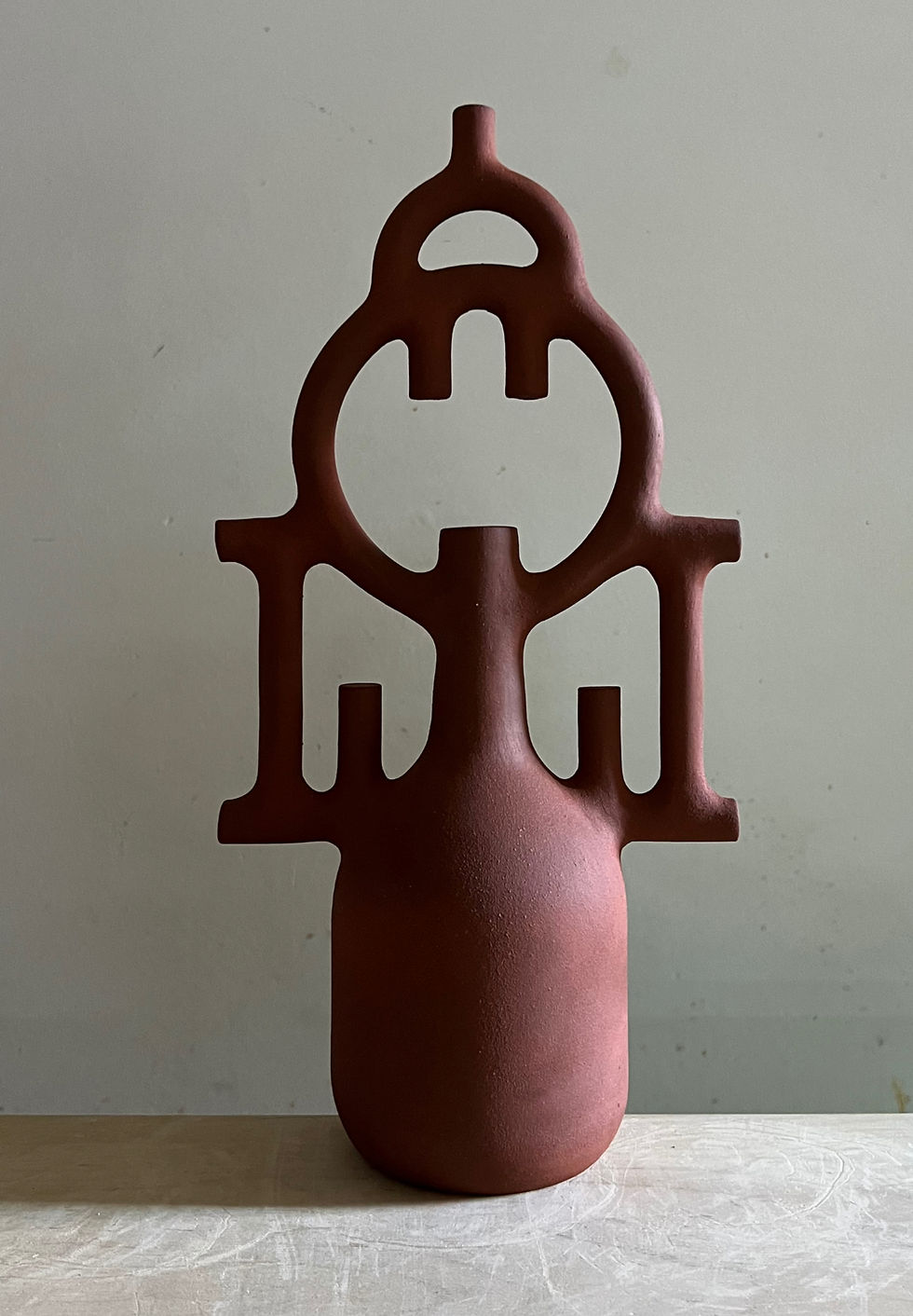 Sculptures Aniana Heras Red stoneware handmade abstract contemporary art