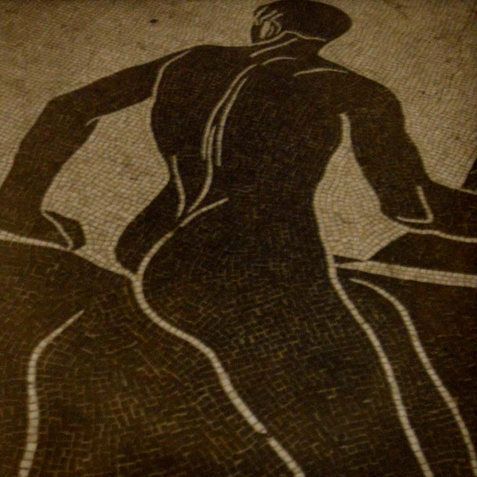 Thumbnail: Greek Mosaics 1995 Paul Meleschnig black and white color roman male still life